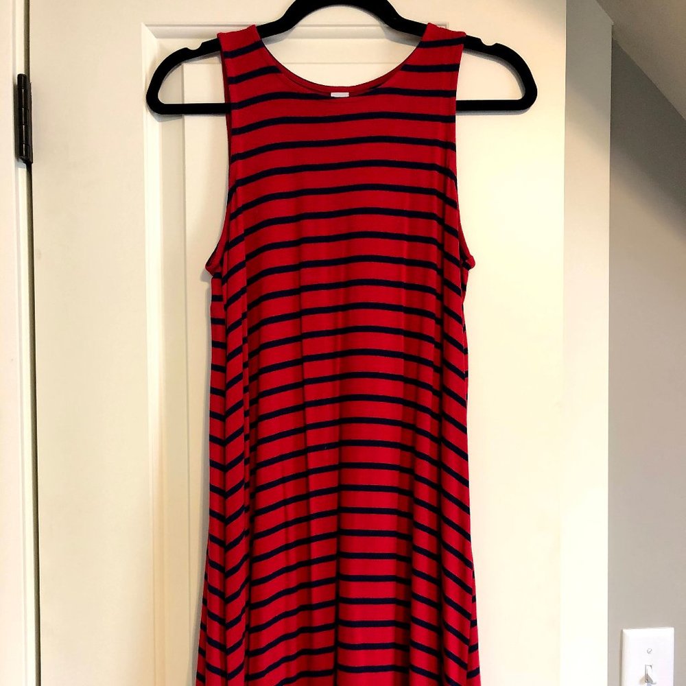 Red and Black Stripped Dress